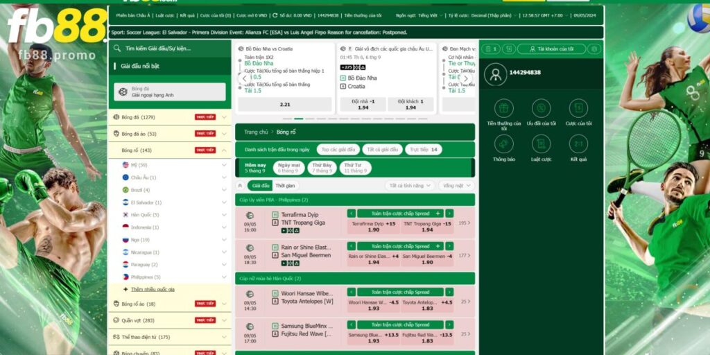 Đánh Giá Chân Thực Sảnh Thể Thao 5 Tại FB88 Có Gì Hấp Dẫn? 3 Cá cược bóng rổ tại Fb88 thú vị