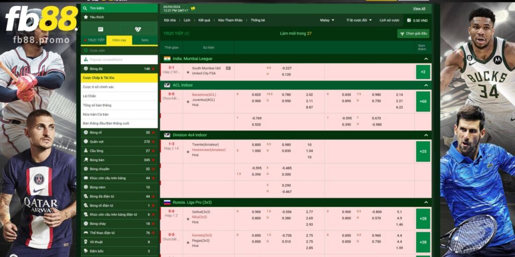 Thể Thao 3 - Nâng Tầm Trải Nghiệm Cá Cược Của Bạn 1 Giao diện hiện đại của sảnh Thể Thao 3 Fb88