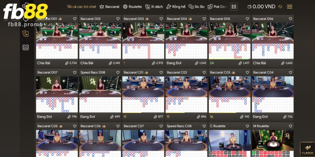 Trải nghiệm giao diện tuyệt vời của sảnh cược Fb88
